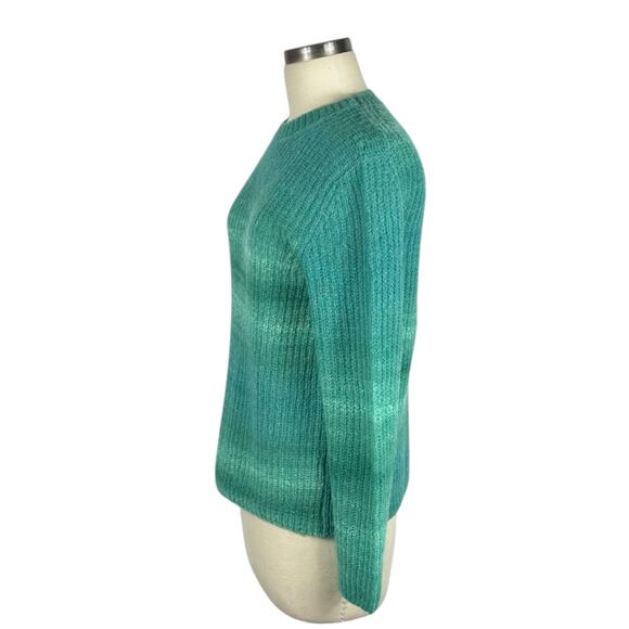 VINCE Women's Space Dye Green Crew Neck Sweater Alpaca Wool Women's Size Medium - Picture 2 of 7